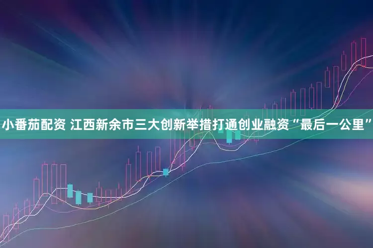 小番茄配资 江西新余市三大创新举措打通创业融资“最后一公里”