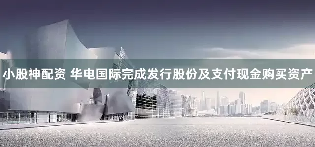 小股神配资 华电国际完成发行股份及支付现金购买资产